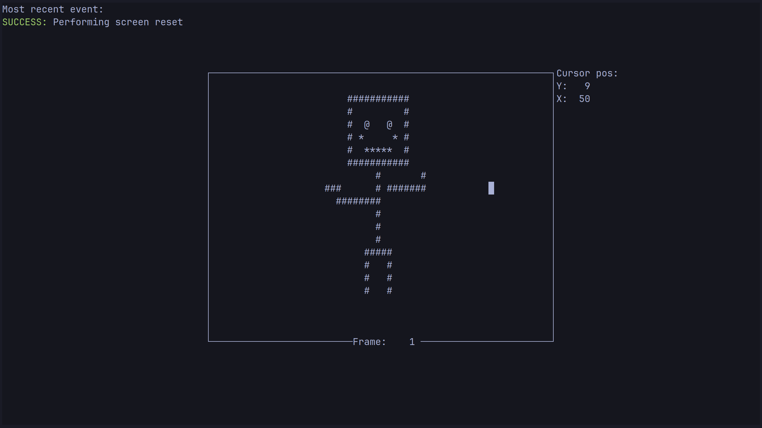 A screenshot showcasing a simple text-based program with an ASCII art of a stickman made with hashtags